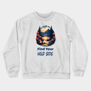 wild camping, adventurer, adventure hiking, design v13 Crewneck Sweatshirt